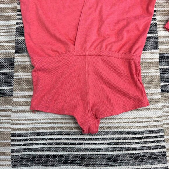 Free People FP Movement For The Win Playsuit Open Back Micro Shorts Orange Sz S - Picture 8 of 13
